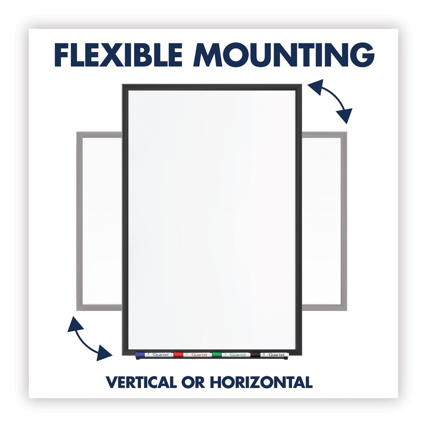Quartet Classic Series Total Erase Dry Erase Board, 36 x 24, White Surface, Black Frame