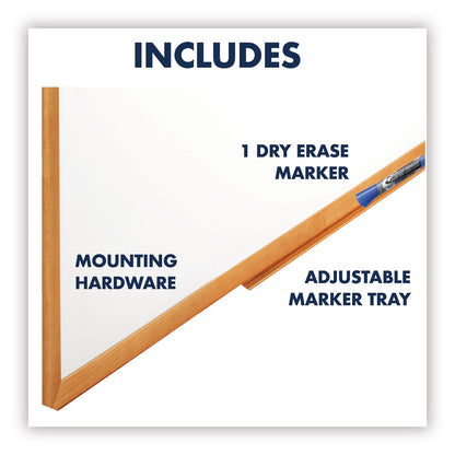 Quartet Classic Series Total Erase Dry Erase Board, 72 x 48, Oak Finish Frame