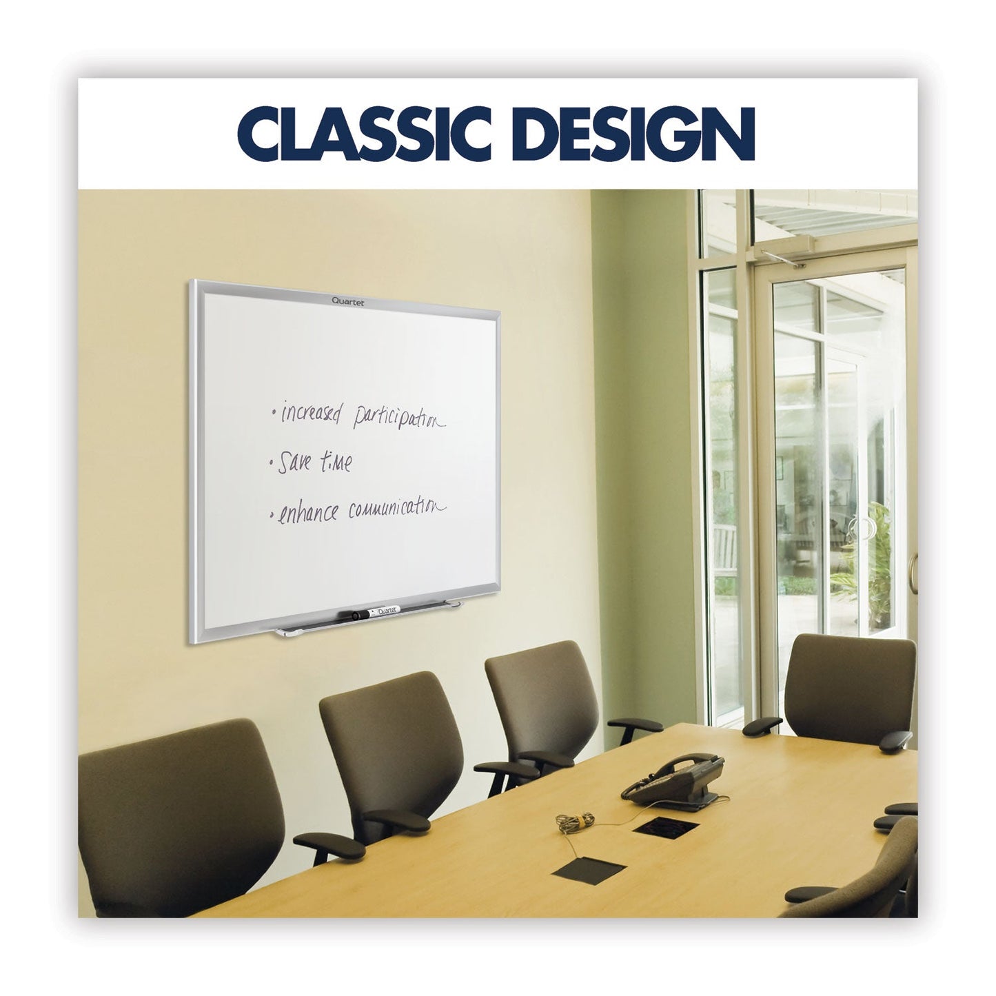Quartet Classic Series Nano-Clean Dry Erase Board, 24 x 18, Black Aluminum Frame