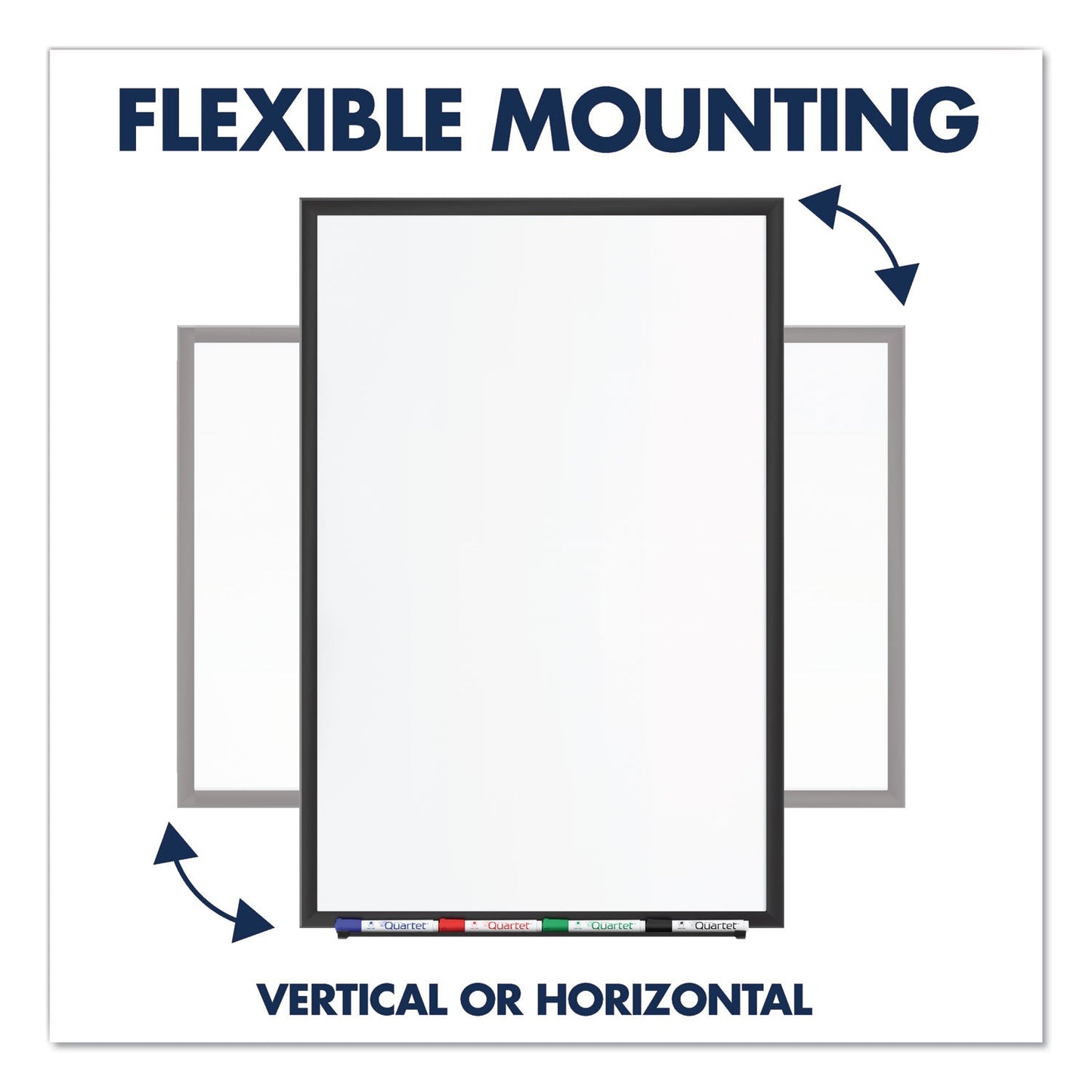 Quartet Classic Series Total Erase Dry Erase Board, 60 x 36, White Surface, Black Frame