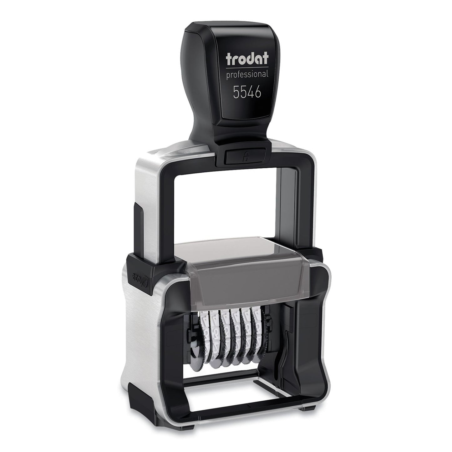 Trodat Professional Self-Inking Numberer, Six Bands/Digits, Type Size: 1 1/2, Black