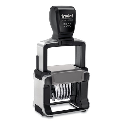 Trodat Professional Self-Inking Numberer, Six Bands/Digits, Type Size: 1 1/2, Black