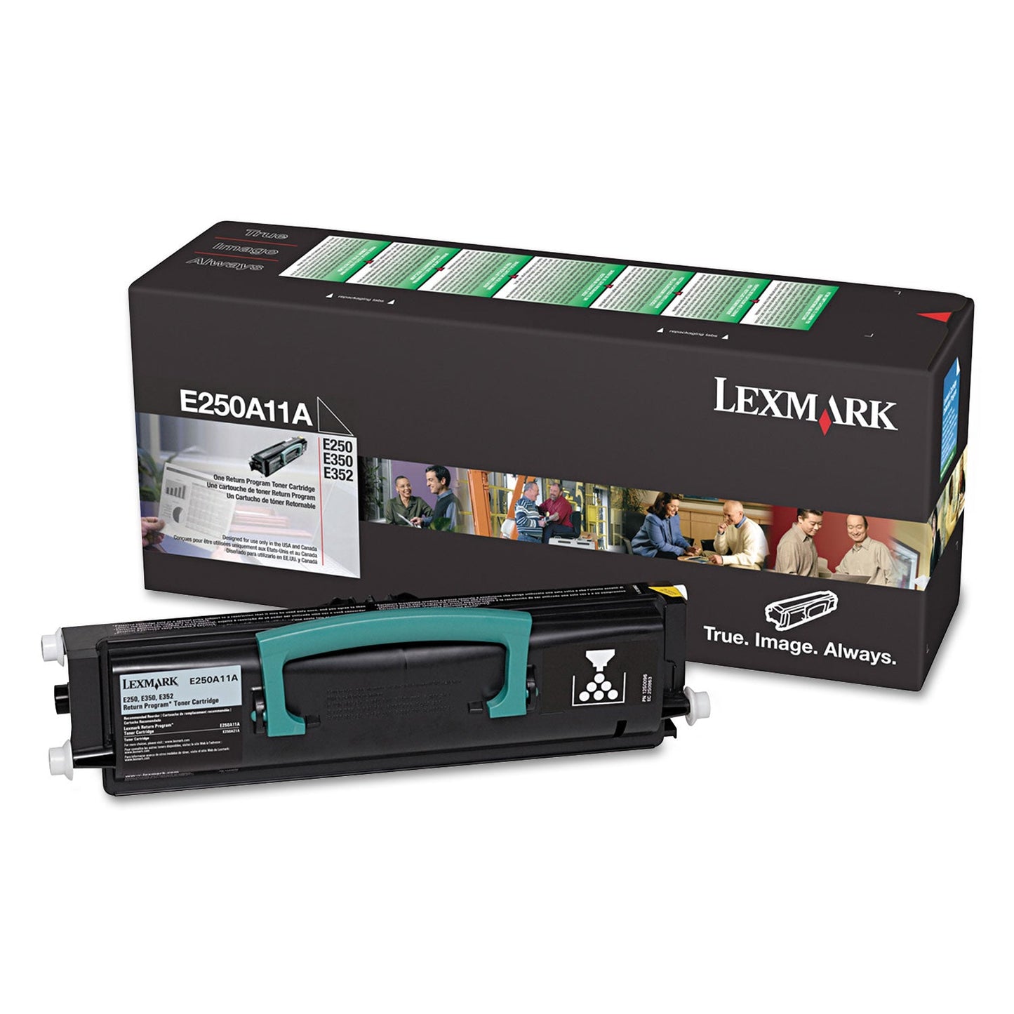 Lexmark E250A11A Return Program Toner, 3,500 Page-Yield, Black