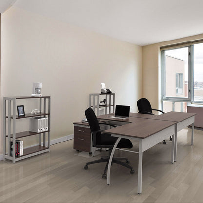 Linea Italia Trento Line L-Shaped Desk, 59.13" x 59.13" x 29.5", Cherry