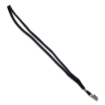 Advantus Deluxe Lanyards, Metal Clip Fastener, 36" Long, Black, 24/Box
