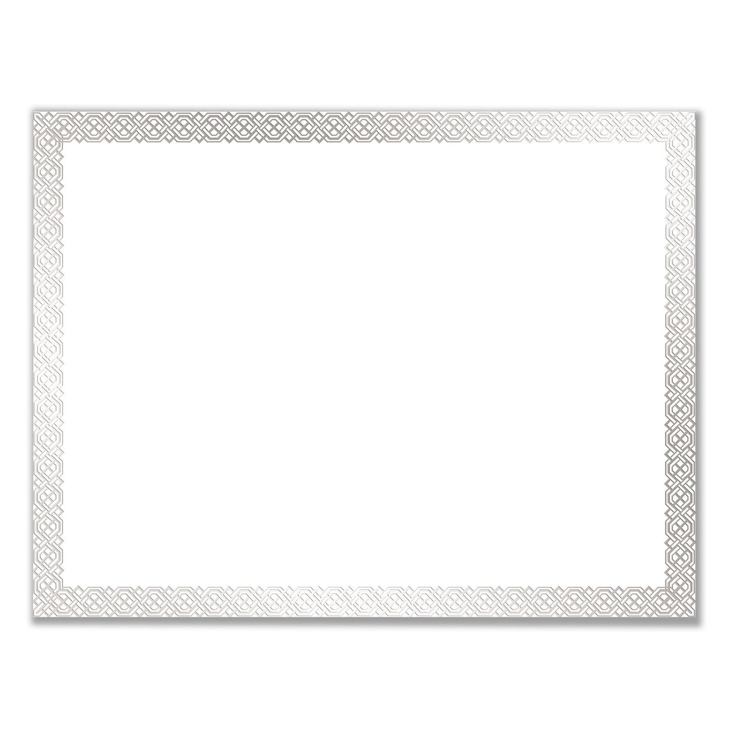 Great Papers! Foil Border Certificates, 8.5 x 11, White/Silver with Braided Silver Border,15/Pack