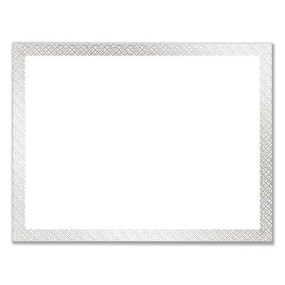 Great Papers! Foil Border Certificates, 8.5 x 11, White/Silver with Braided Silver Border,15/Pack