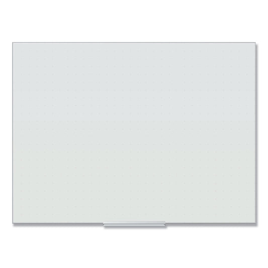 U Brands Floating Glass Ghost Grid Dry Erase Board, 48 x 36, White
