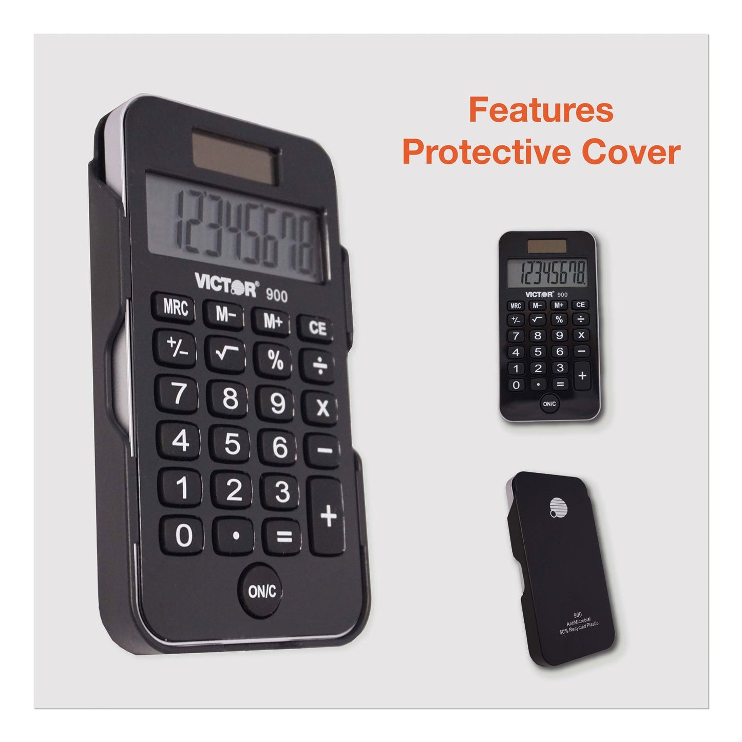 Victor 900 Antimicrobial Pocket Calculator, 8-Digit LCD