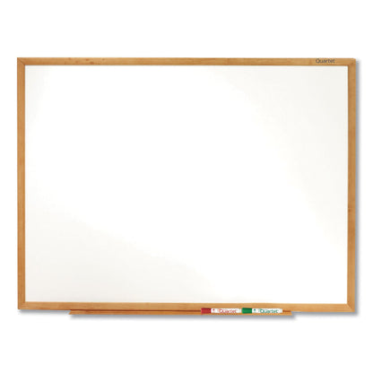 Quartet Classic Series Total Erase Dry Erase Board, 48 x 36, Oak Finish Frame