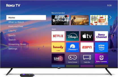 Roku Smart TV 2025 – 43-Inch Select Series, 4K HDR TV – tv with Enhanced Voice Remote – Flat Screen LED Television with Wi-Fi for Streaming Live Local News, Sports, Family Entertainment