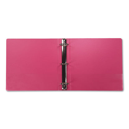 Samsill Earth's Choice Biobased Economy Round Ring View Binders, 3 Rings, 2" Capacity, 11 x 8.5, Berry
