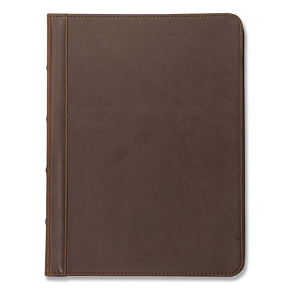 Samsill Vintage Hardback Zipper Portfolio, Vinyl, Dark Brown, 11 x 8 1/2
