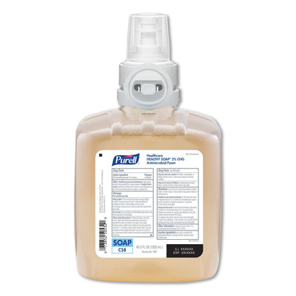 PURELL Healthy Soap 2.0% CHG Antimicrobial Foam for CS8 Dispensers, Fragrance-Free, 1,200 mL, 2/Carton