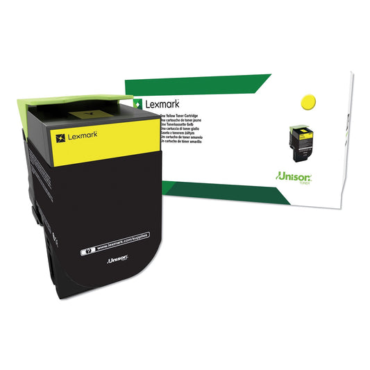 Lexmark 80C1HY0 Return Program High-Yield Toner, 3,000 Page-Yield, Yellow