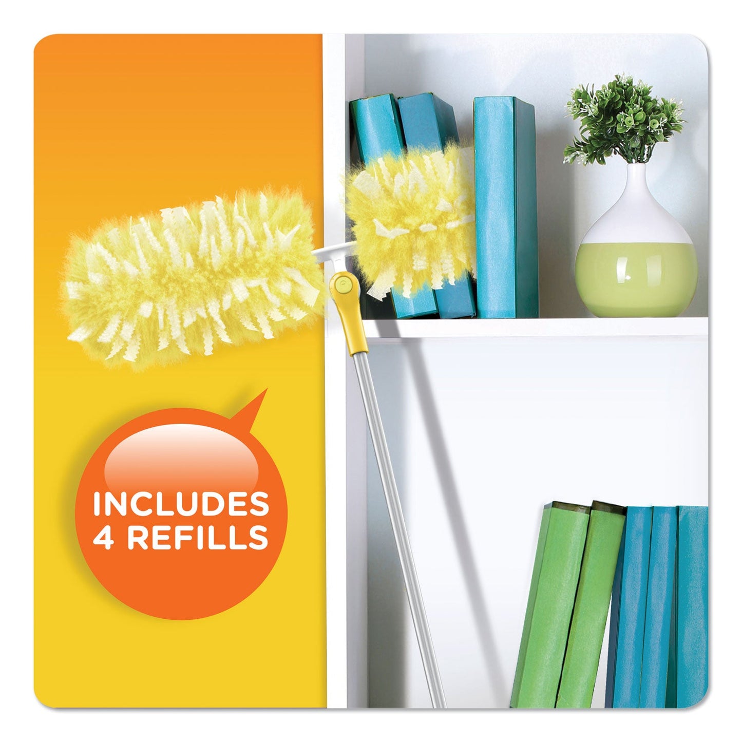 Swiffer Heavy Duty Dusters with Super Extender Handle, 6 ft Handle, 1 Handle/4 Dusters, 4/Carton