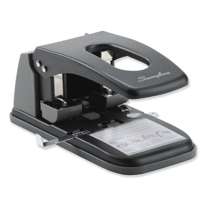 Swingline 100-Sheet High Capacity Two-Hole Punch, Fixed Centers, 9/32" Holes, Black/Gray
