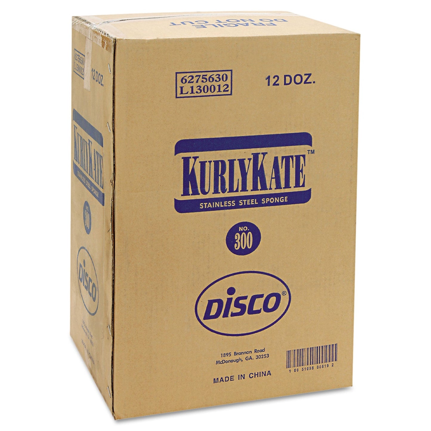 Kurly Kate Stainless Steel Scrubbers, Medium, 3.5 x 3.5, Steel Gray, 12/Pack, 12 Packs/Carton