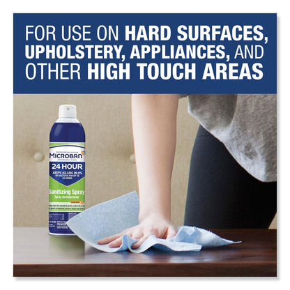 Microban 24-Hour Disinfectant Sanitizing Spray, Citrus, 15 oz Aerosol Spray, 6/Carton