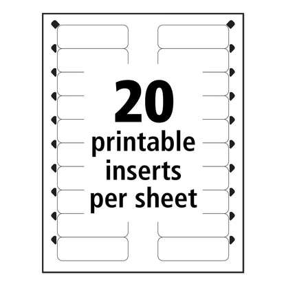 Avery The Mighty Badge Name Badge Holder Kit, Horizontal, 3 x 1, Inkjet, Gold, 10 Holders/ 80 Inserts