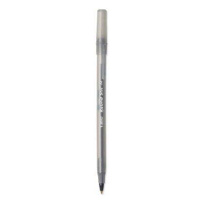 BIC Round Stic Xtra Life Ballpoint Pen Xtra-Value Pack, Stick, Medium 1 mm, Black Ink, Black Barrel, 240/Carton
