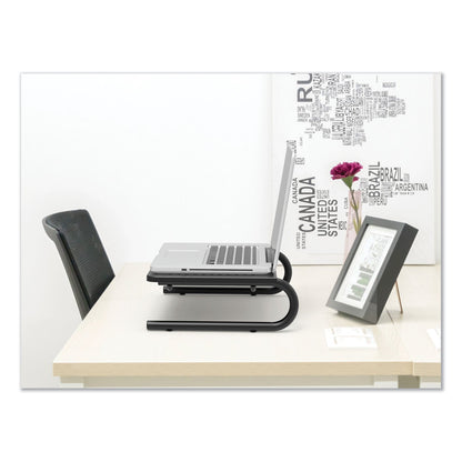 Innovera Metal Monitor Riser, 14.63" x 9.25" x 4", Black, Supports 44 lbs