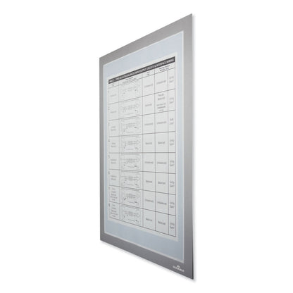 Durable DURAFRAME Magnetic Plus Sign Holder, 8.5 x 11, Silver Frame, 2/Pack