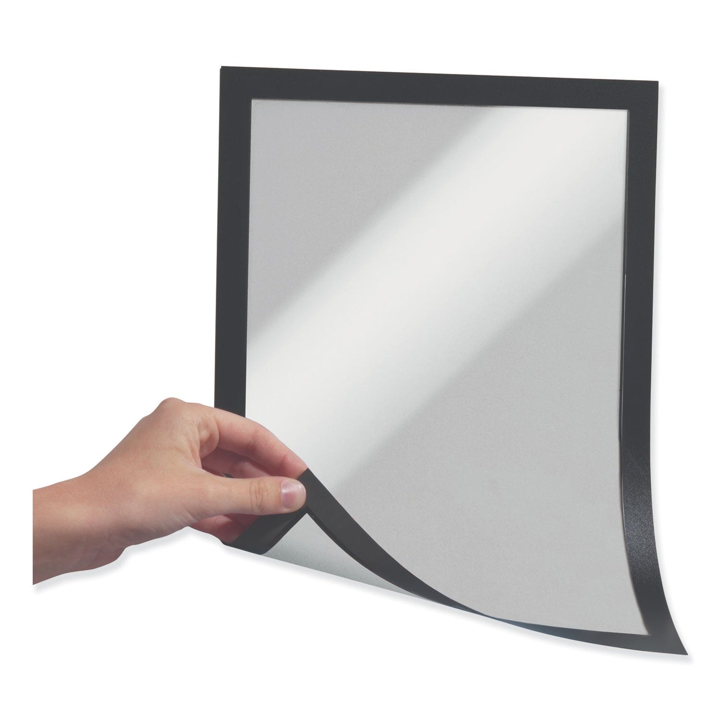 Durable DURAFRAME Magnetic Sign Holder, 5.5 x 8.5, Black Frame, 2/Pack