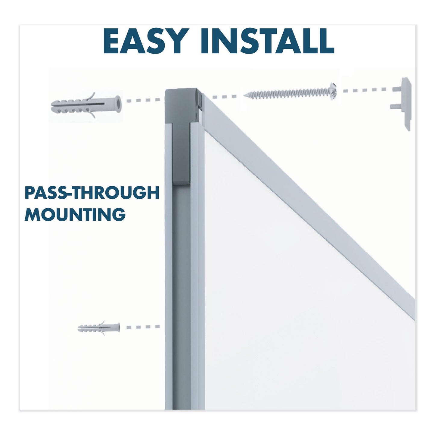 Mead Dry-Erase Board, Melamine Surface, 36 x 24, Silver Aluminum Frame