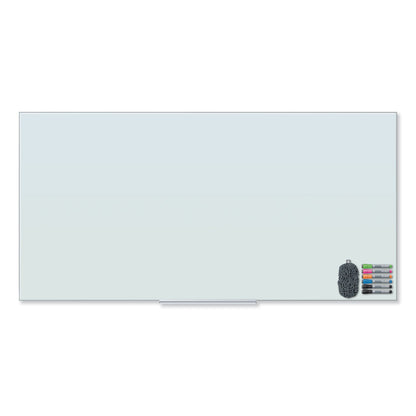 U Brands Floating Glass Dry Erase Board, 72 x 36, White
