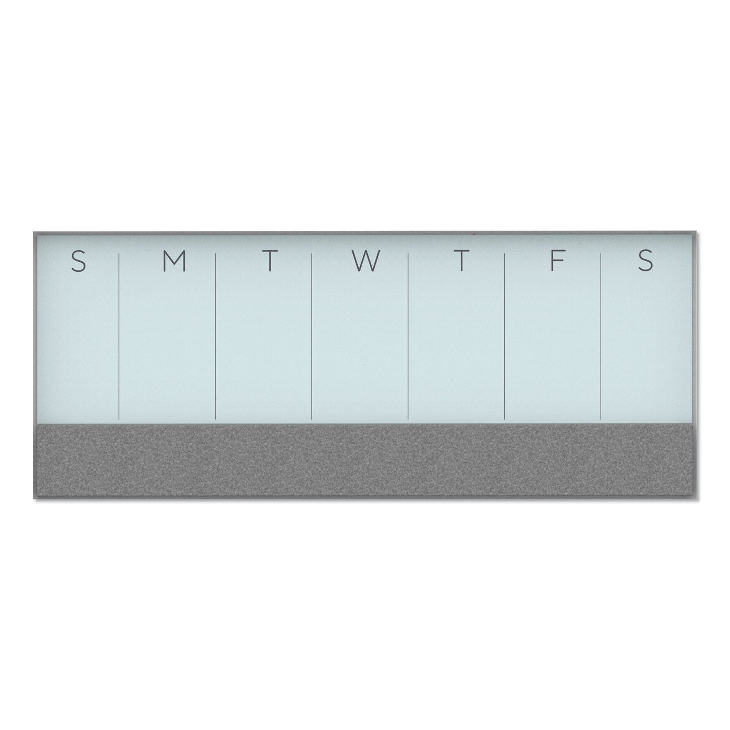 U Brands 3N1 Magnetic Glass Dry Erase Combo Board, 35 x 14.25, Week View, White Surface and Frame