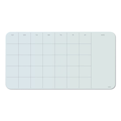 U Brands Cubicle Glass Dry Erase Undated Four Week Calendar Board, 23 x 12, White