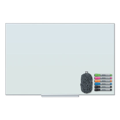 U Brands Floating Glass Dry Erase Board, 48 x 36, White