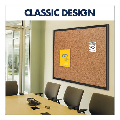 Quartet Classic Series Cork Bulletin Board, 36x24, Black Aluminum Frame