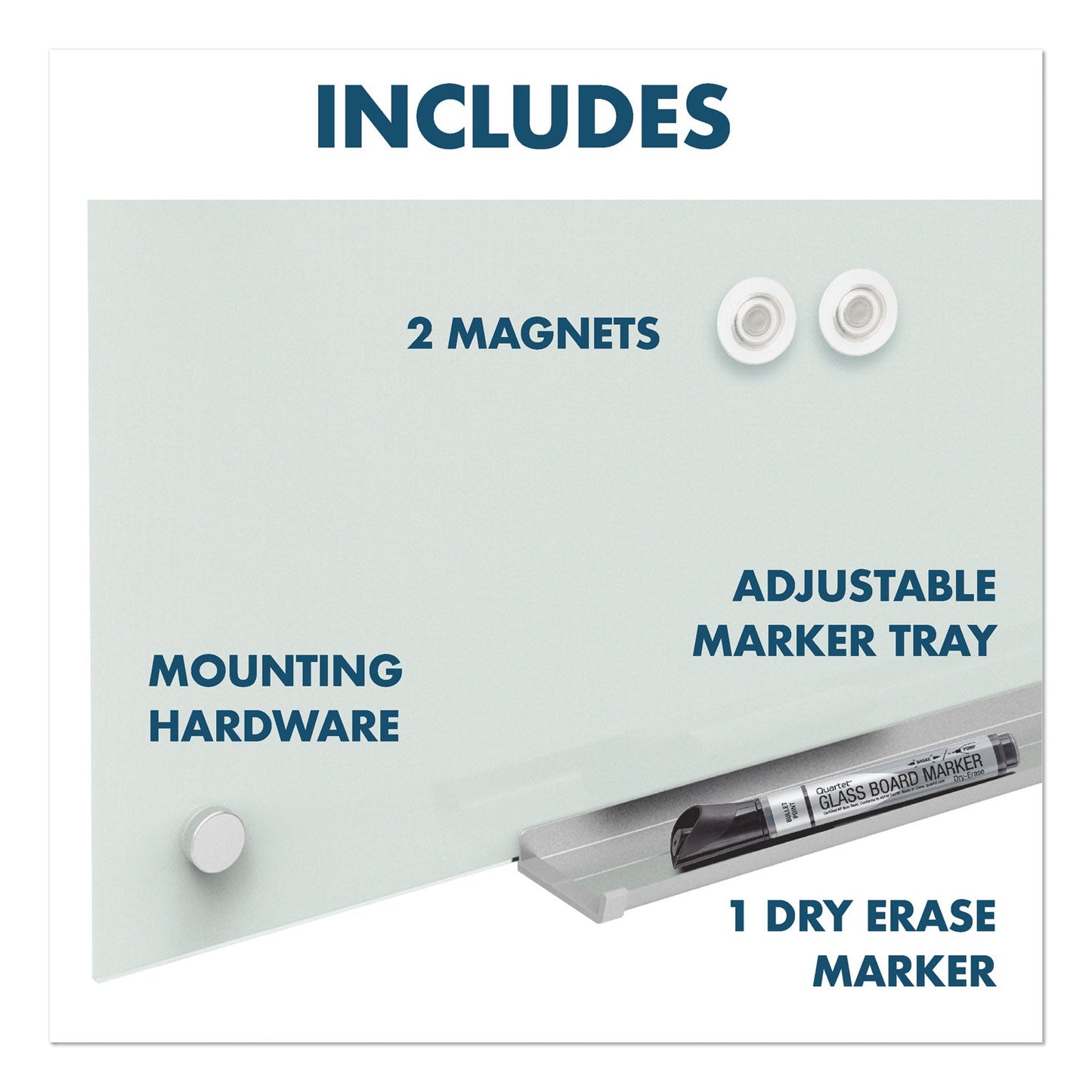 Quartet Infinity Magnetic Glass Dry Erase Cubicle Board, 18 x 30, White
