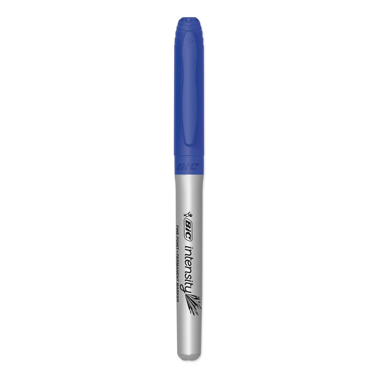 BIC Intensity Fine Tip Permanent Marker, Fine Bullet Tip, Deep Sea Blue, Dozen