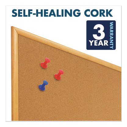 Quartet Bulletin/Dry-Erase Board, Melamine/Cork, 48 x 36, White/Brown, Oak Finish Frame