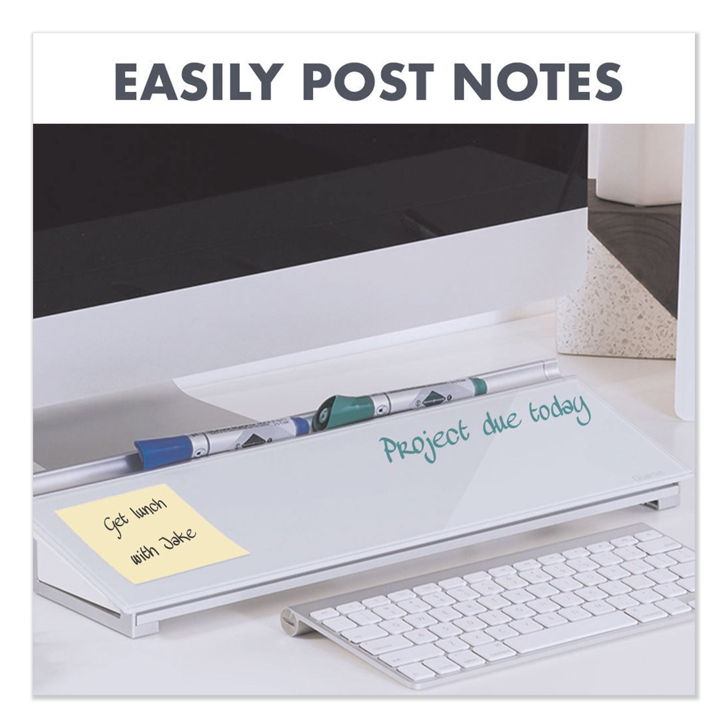 Quartet Glass Dry Erase Desktop Computer Pad, 18 x 6, White