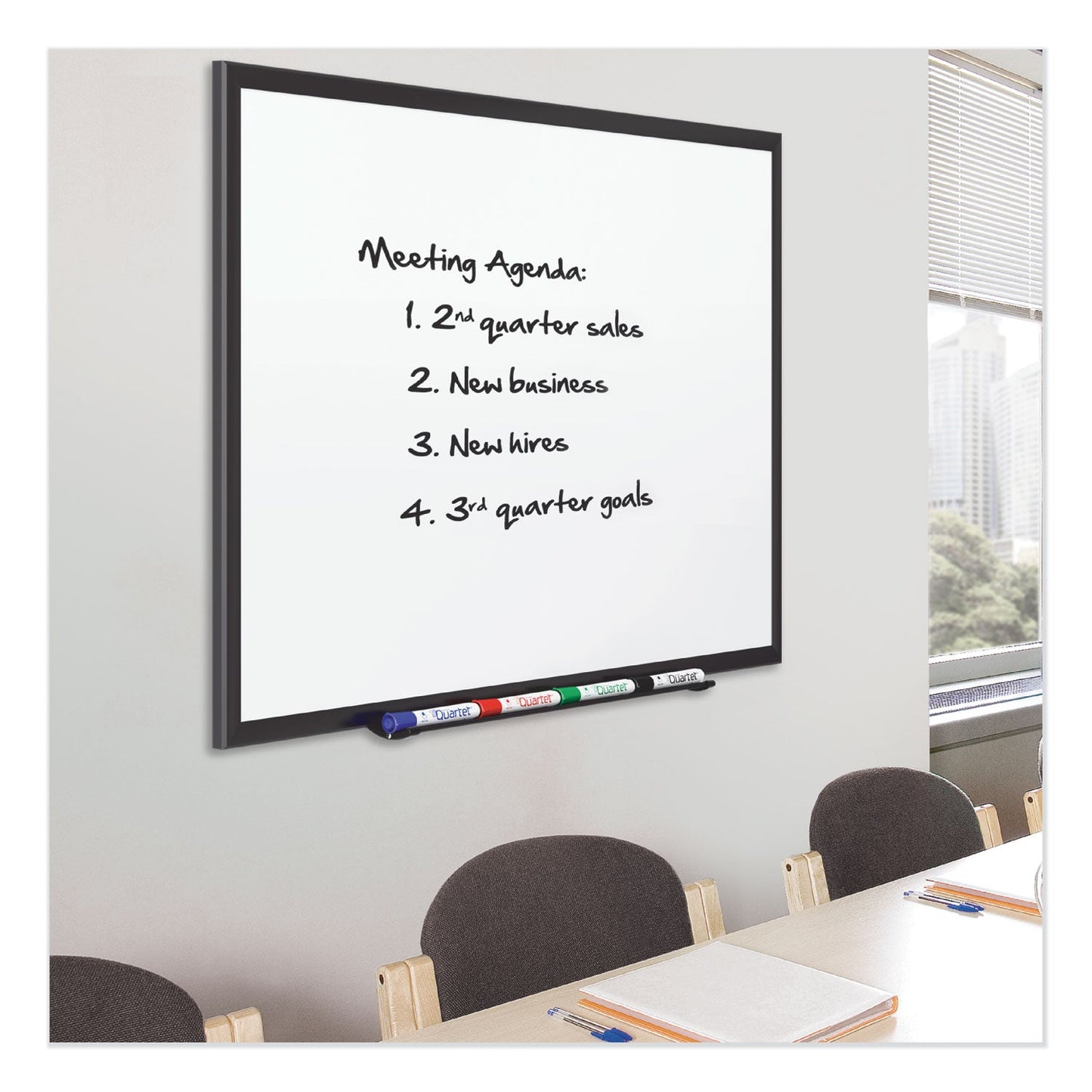 Quartet Classic Porcelain Magnetic Whiteboard, 36 x 24, Black Aluminum Frame