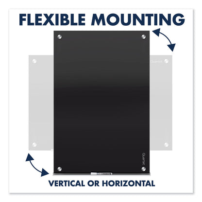 Quartet Infinity Black Glass Magnetic Marker Board, 48 x 36