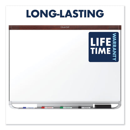 Quartet Prestige 2 DuraMax Magnetic Porcelain Whiteboard, 72 x 48, Mahogany Frame