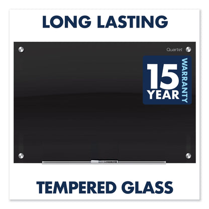 Quartet Infinity Black Glass Magnetic Marker Board, 72 x 48