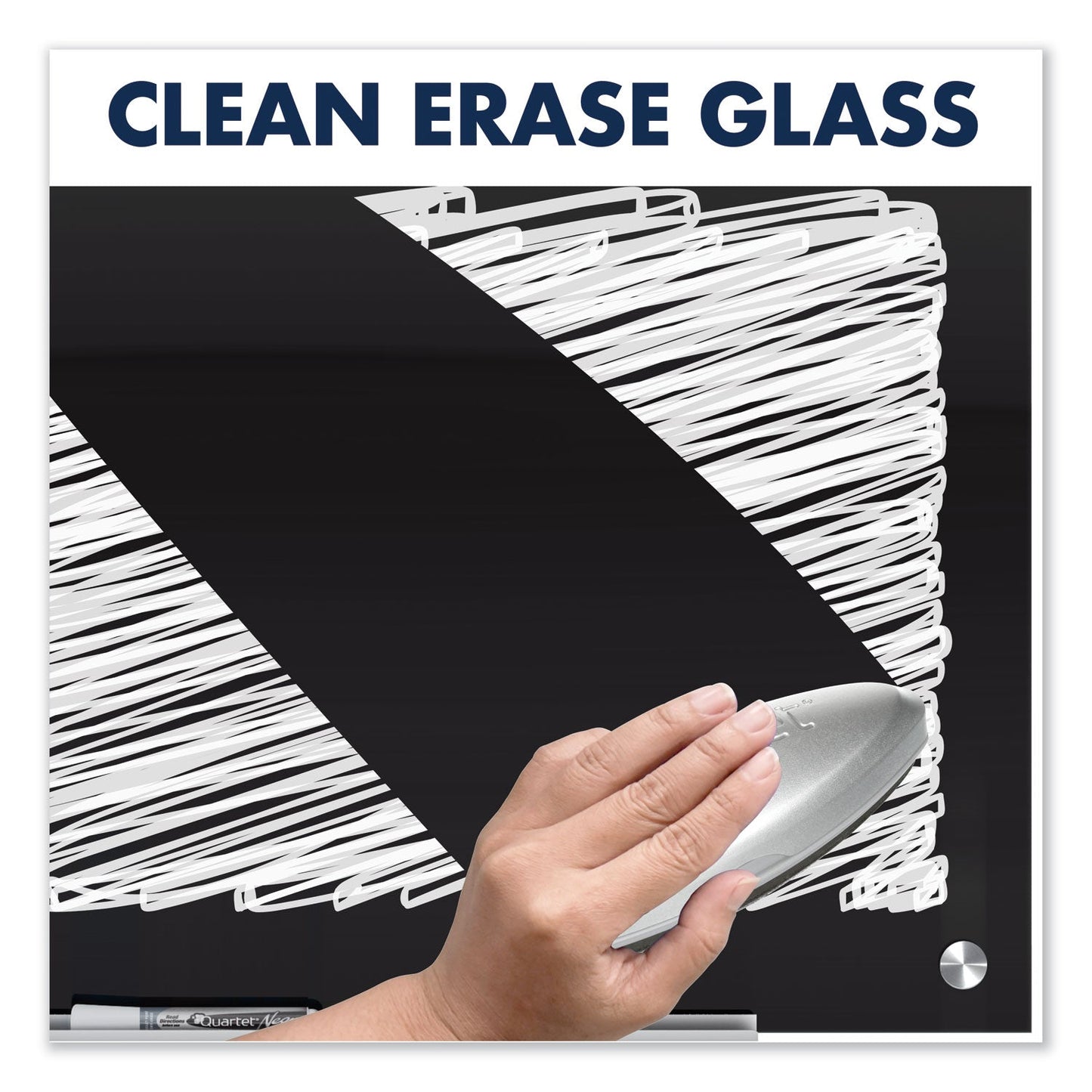 Quartet Infinity Black Glass Magnetic Marker Board, 48 x 36