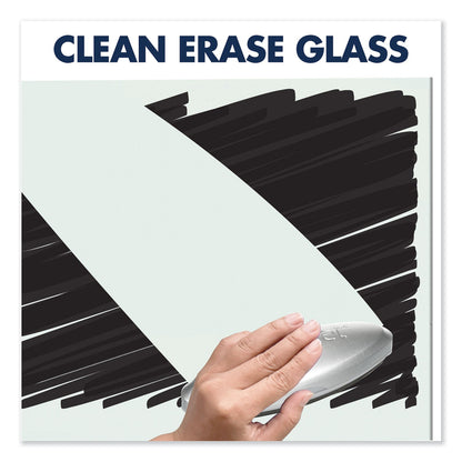 Quartet Element Framed Magnetic Glass Dry-Erase Boards, 74" x 42", Aluminum Frame