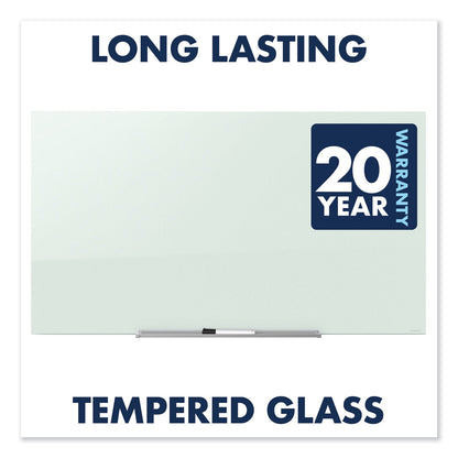 Quartet InvisaMount Magnetic Glass Marker Board, Frameless, 39" x 22", White Surface