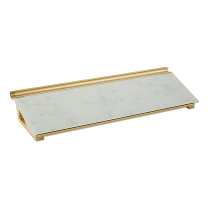 Quartet Glass Dry Erase Desktop Computer Pad, 18 x 6, Marble