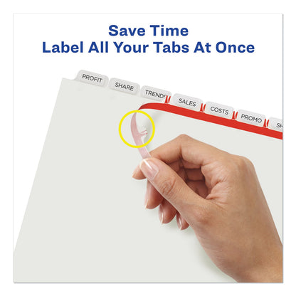 Avery Print and Apply Index Maker Clear Label Unpunched Dividers, 8-Tab, 11 x 8.5, White, 5 Sets