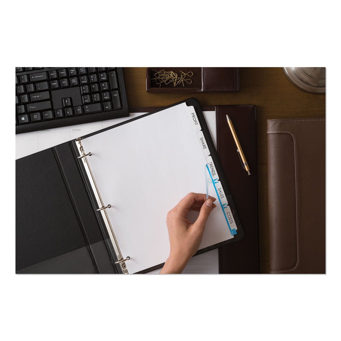 Avery Print and Apply Index Maker Clear Label Dividers, 5-Tab, White Tabs, 11 x 8.5, White, 5 Sets