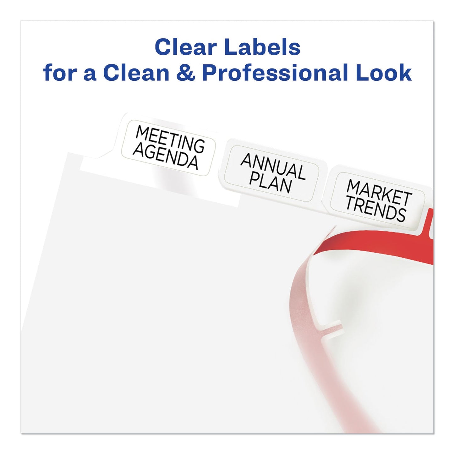 Avery Print and Apply Index Maker Clear Label Dividers, Big Tab, 8-Tab, 11 x 8.5, White, 5 Sets