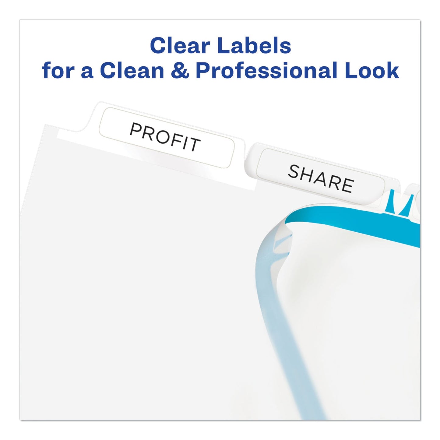 Avery Print and Apply Index Maker Clear Label Dividers, Extra Wide Tab, 5-Tab, White Tabs, 11.25 x 9.25, White, 5 Sets